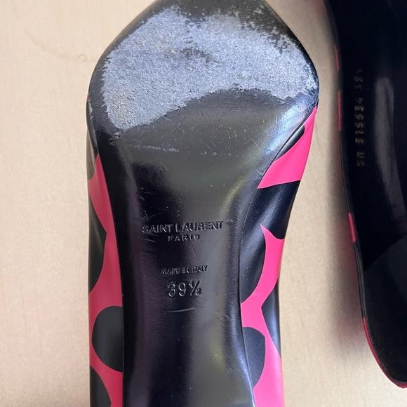 Saint Laurent YSL Pumps Big Heart Paris Pointed Toe Leather Heels. Size 39 1/2 - Picture 4 of 5